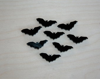 8x laser cut acrylic bat cabochons
