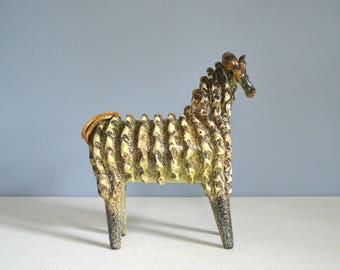 Vintage Mid Century Modern Alfaraz Large Pottery Ram Sculpture