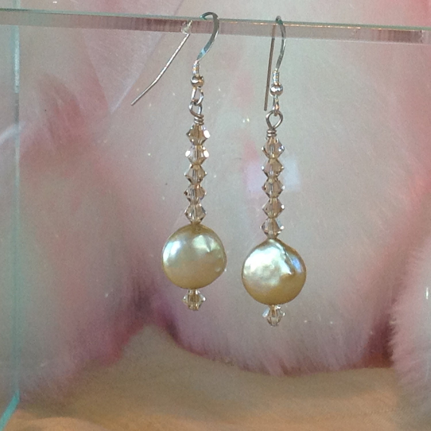 Pale Gold Freshwater Pearl Earrings