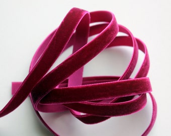 3/8" Velvet Ribbon - Magenta - 5 yards