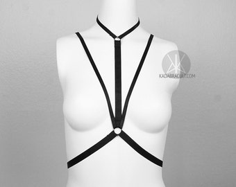 VAMP Harness Top, Harness bra, lingerie harness, strappy top, bralet, fashion harness, goth, nugoth, fetish, lingerie, rave, KADABRA