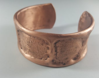 Hand forged copper cuff bracelet