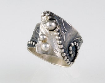 Oxidized Sterling Silver Band Ring