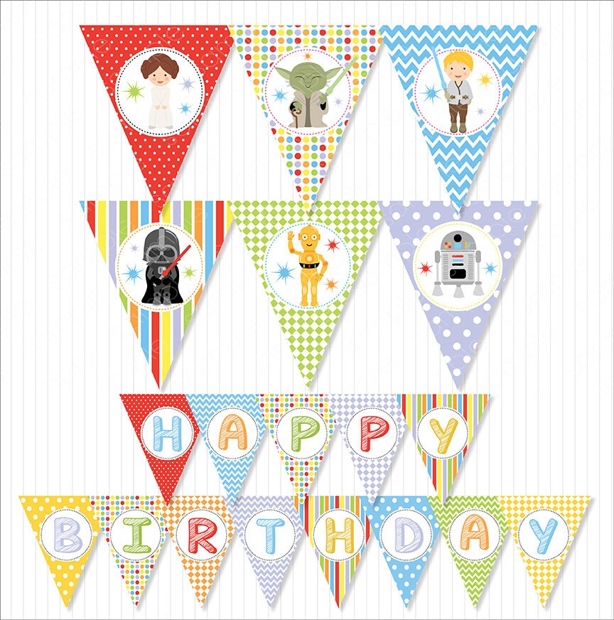 Star Wars Party Banners Star Wars Bunting Flags Star Wars