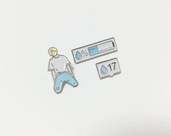 SEVENTEEN ENAMEL PIN (Don't wanna Cry Jeong Han, battery, 17) svt pin, svt badge, seventeen pins