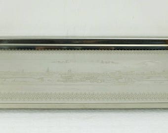 1960's mid century TRAY stainless steel brazilian rosewood handles