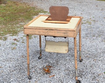 Vintage Babee Tenda Baby Play Activity Table Feeding Chair Baby Butler Wooden Kids Play Table High Chair PanchosPorch