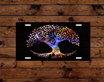 Abstract Tree of Life Custom License Plate Sublimation Printed