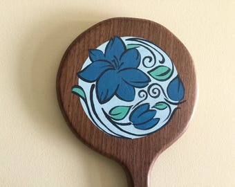 Wooden Hand Mirror, Hand Crafted