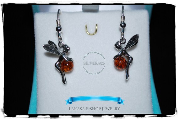 Fairy earrings amber sterling silver jewelry lakasaeshop moda fantasy dream best gifts ideas for her birthday christmas woman best price