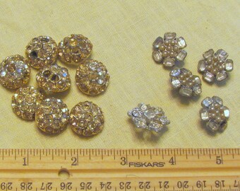 Vintage shank buttons with rhinestones and pearls