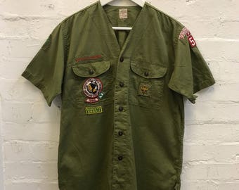 RARE Vintage 1960 60s Boy Scouts of America Button up Shirt Official BSA