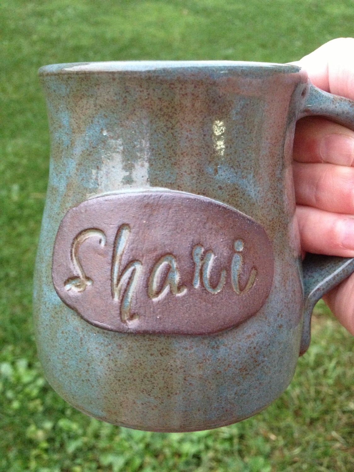 Personalized pottery mug with name custom coffee cup