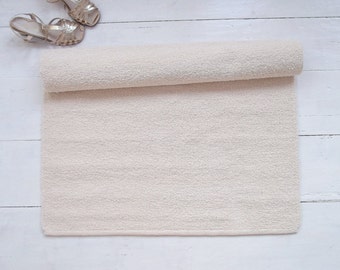 Ivory Rug, Cream Rug, Off White Rug, Soft Cotton Boucle Rug, Nursery Rug, Washable, Woven on the Loom, Made to Order