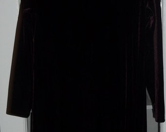 SALE Vintage Dark Purple Velvet Holiday Dress 10 Medium