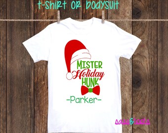 Mister Holiday Hunk boys Christmas shirt