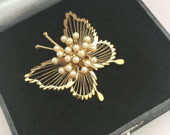 Vintage Monet Butterfly Brooch