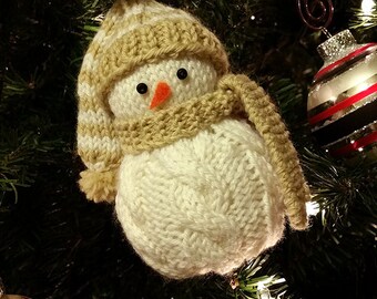 Brady the Snowman Ornament Knitting Pattern