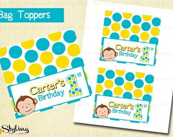 BAG TOPPERS Mod Monkey Printable