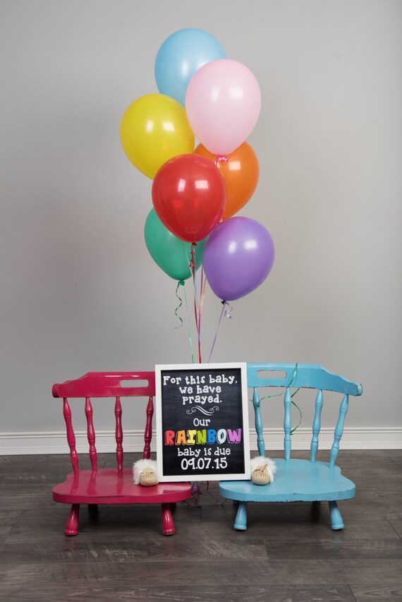 Rainbow Baby Announcement Baby after Miscarriage Chalkboard