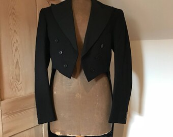 Vintage Black Montague Burton Tuxedo Tail Coat 1930s