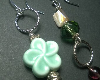 Ceramic Plumeria Flower Earrings