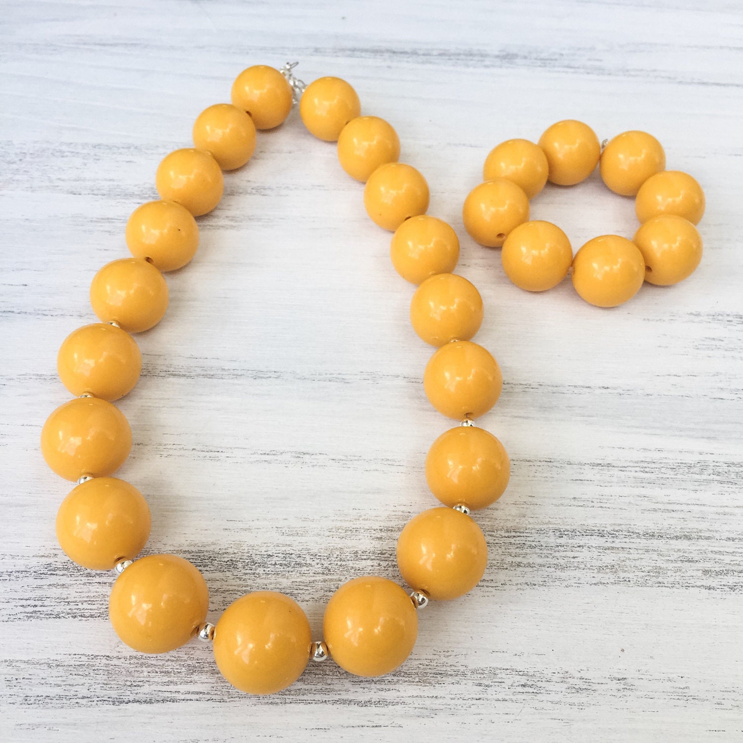 Mustard Yellow Necklace Solid Mustard Yellow Bubblegum