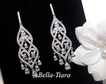 crystal chandelier earrings, bridal chandelier earrings, Swarovski crystal bridal earrings, crystal earrings, bridal earrings
