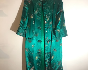 ON SALE 50s Satin Asian House Jacket