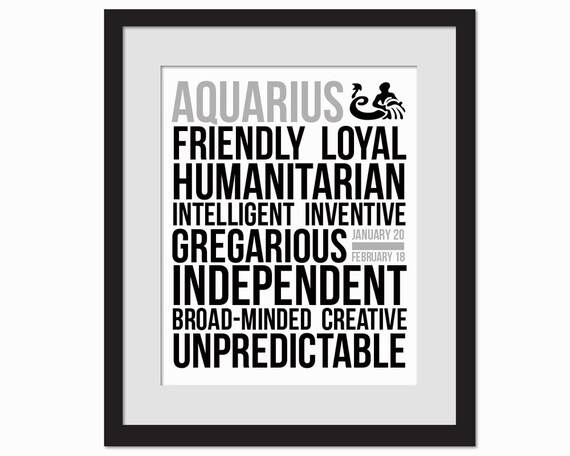 Aquarius Personality Character Traits Subway Art