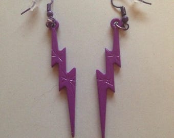 Medium zipper earrings purple