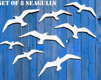 Seagull Wall Art Beach Decor 3D Bird Wall Art White Birds