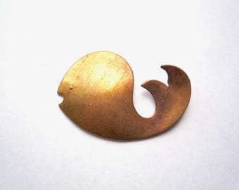 Large baby whale blank, 2 solid brass 50 mm whale
