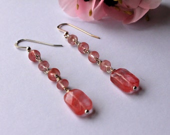 Cherry Quartz Earrings