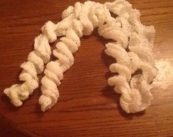 Ruffly White Scarf