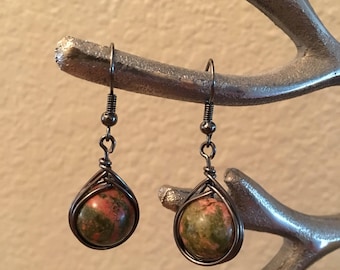 Earthy brown and orange earrings