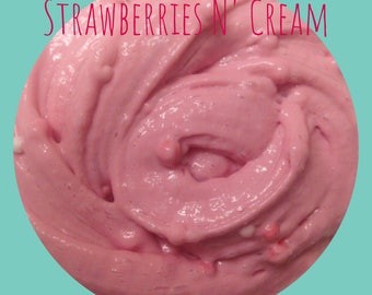 Strawberries N' Cream Slime | Strawberries Scented Slime | Party Favor Slime | Soft Slime | Best Gift For Girls | Best Gift For Boys