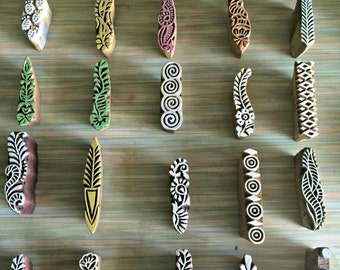 Set of 10 border wood Stamps, textile stamps, hand carved Stamps, printing stamp, Tjaps, fabric stamp ,scrapbook stamp, pottery clay stamp