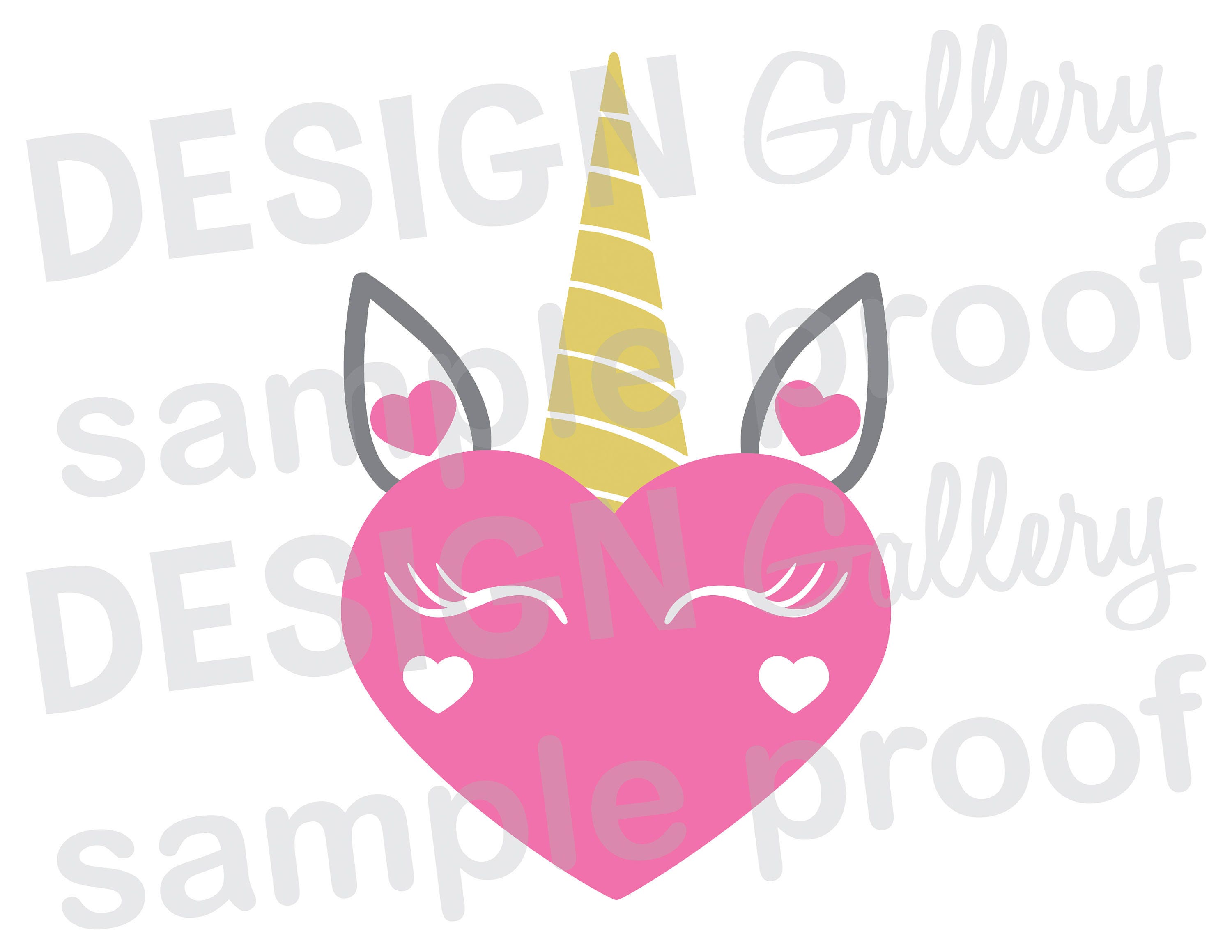 Download Heart Unicorn Face JPG png & SVG DXF cut file Printable