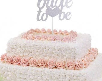 Silver Bride to Be Cake Topper