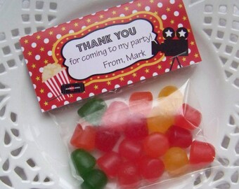Printable Movie Night Birthday Bag Toppers