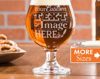 Pint Glass, Beer Mug, Tulip Beer Glass, Boyfriend Gift, Belgian, Stout, Beer Glass, Gift For Men, Custom Beer Glass, 21st Birthday Gift