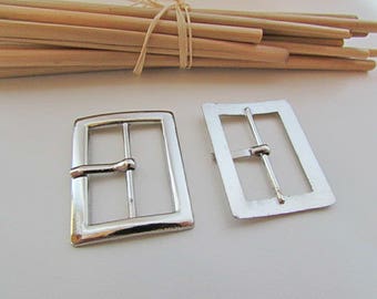 Belt buckle, 2 belt buckle for strap 1.8, 2.3 cm, silverplate