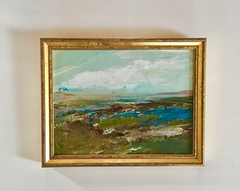 Landscape Painting- Cloud Over Terrain- Framed- Painting - Original Painting- 7 x 9 framed size- Fine Art