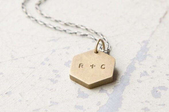 Custom Initials necklace valentine's day anniversary