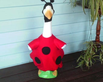 Goose Clothing - Ladybug Goose Outfit for Plastic or Concrete Lawn Goose