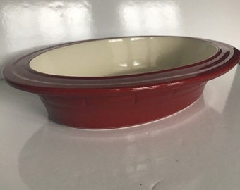 Le Crueset 10 Dutch Oven Casserole Red Ceramic Baking French Cooking Enamelware