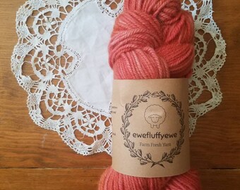 Annabelle and Sons Wool Alpaca Blend Worsted Weight Yarn Super Soft Squishy Hand Dyed Yarn Peach Orange Pink Colorway