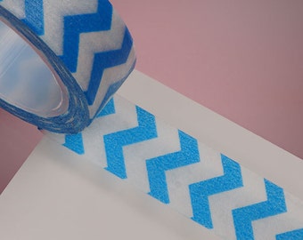 Blue & White Zig Zag Washi Tape/ Decorative Tape for scrapbooking, Tags, party supplies, card making, paper craft,