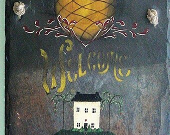 Vintage HP WELCOME Slate